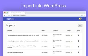 Import into WordPress