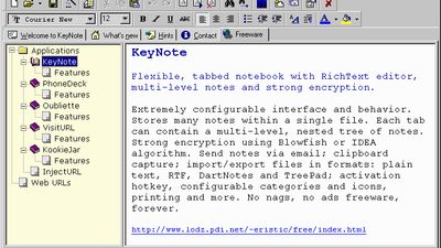 Each note a separate RTF note, are all contained within one KeyNote file
