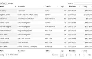 DataTables screenshot 1