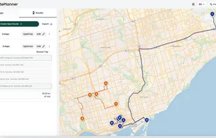 Route planner tool interface