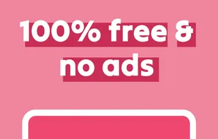 The apps default view showing the days, hours, minutes, and seconds until "our wedding". Above the text "100% free & no ads".