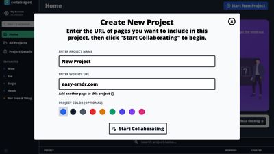 Creating a project with Collab Spot