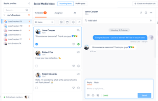 Combined social media inbox for managing DM's and comments for all your social media profiles in one place.