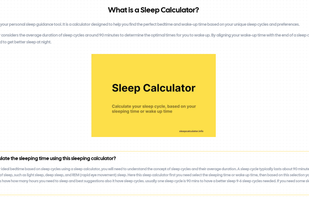 SleepCalculator.info screenshot 1