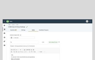 Invite thousands of candidates to take your hiring challenge, at the click of a button.