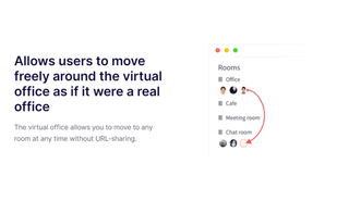 Allows users to move freely around the virtual office as if it were a real office