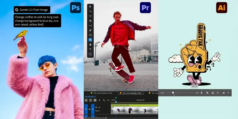 Adobe adds AI chatbots to Photoshop, Premiere AI masking, and Generative Audio in Firefly