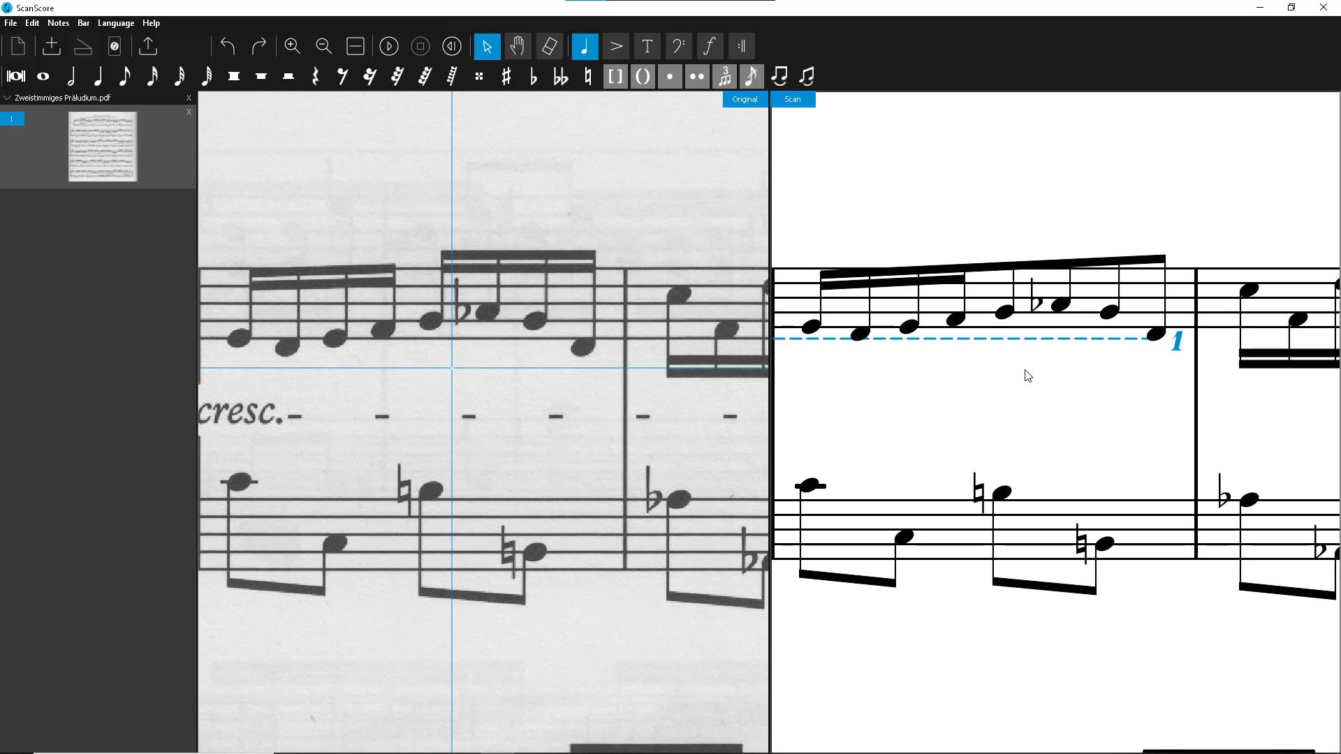 PlayScore 2 sheet music scanning app - exports MIDI and MusicXML