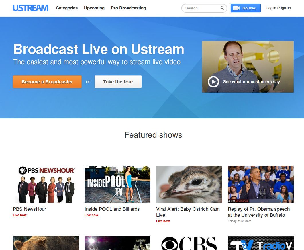 Ustream на русском. Ustream.