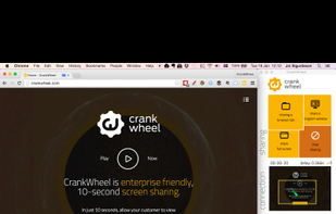 UI seen by agent, allowing sharing of browser tab, full screen, or application window, and showing preview pane of what the customer sees and when.