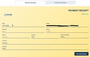 Receipts Generator