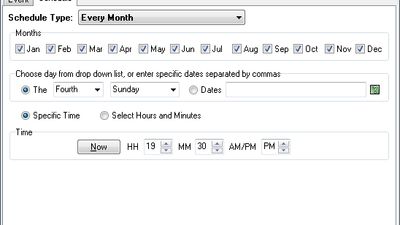 Schedule tasks each month every 4th sunday.