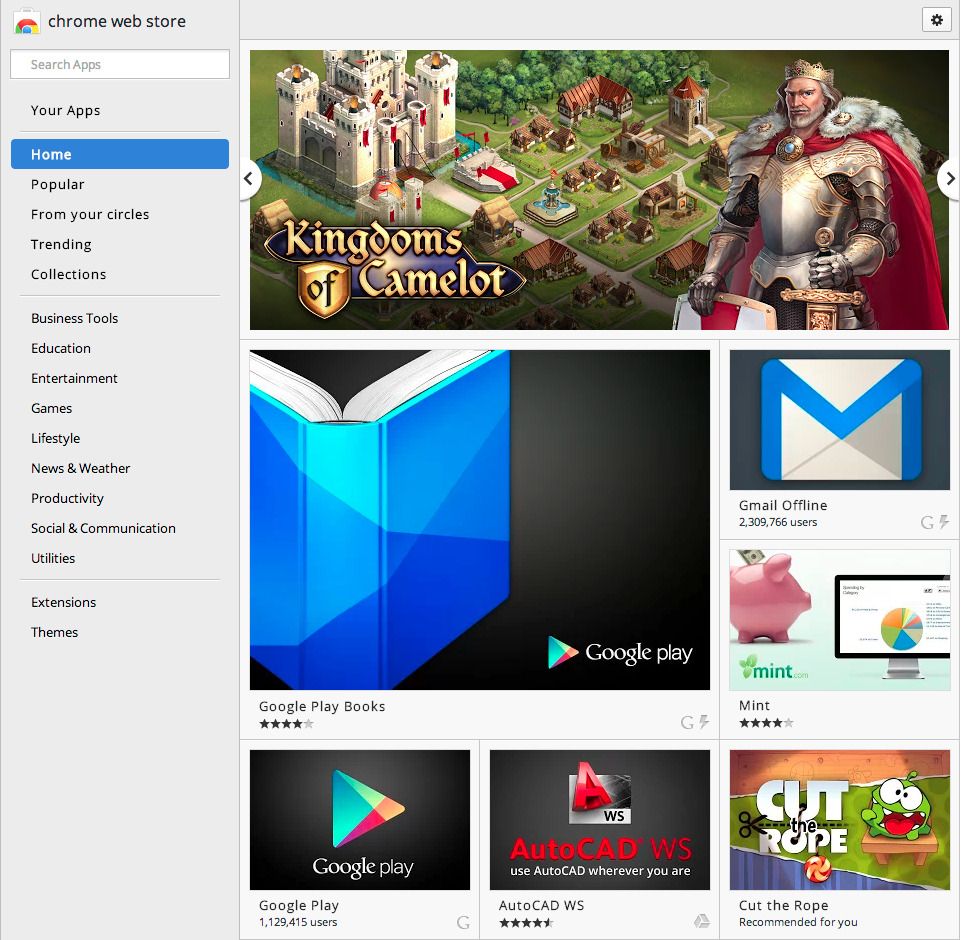 Chrome Web Store, Software