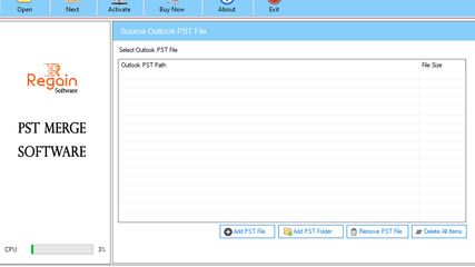 Regain Outlook PST Merger screenshot 1