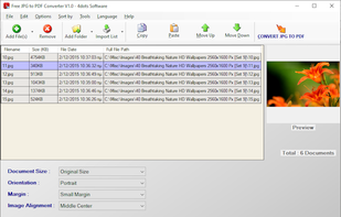 Free JPG to PDF Converter 4dots screenshot 1