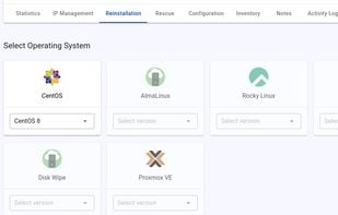 Server reinstallation page