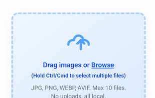 This is another view of the image resizer tool, showing the option to resize images by percentage instead of fixed dimensions. The sliders allow users to set the resize percentage and output quality, ensuring quick and customizable image optimization—all without uploads.