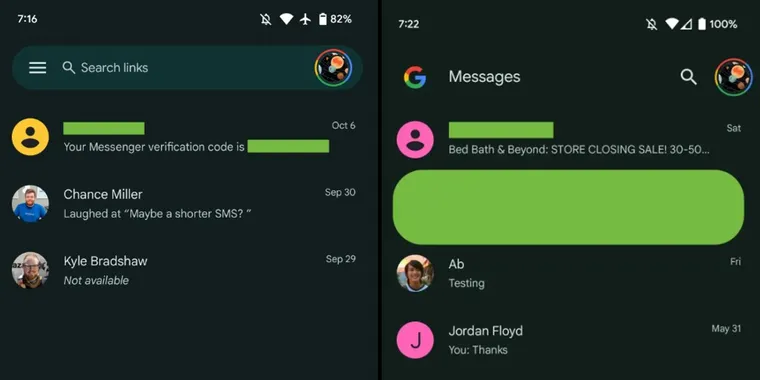 Google Messages update for Android 14 Beta users says farewell to its navigation drawer image