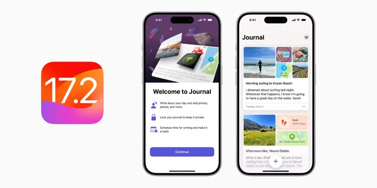 Apple launched iOS 17.2, introducing the new Journal app, Spatial Video Capture, and more! image