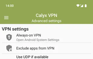 Calyx VPN screenshot 2