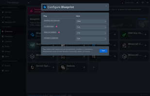 Enable/disable Blueprint features through flags
