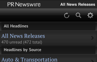 PRNewsWire screenshot 1