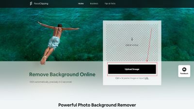 Step 1: Click the “Upload Image” button, drag or copy then paste your image to remove background from it.