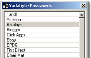 Yadabyte Passwords screenshot 1