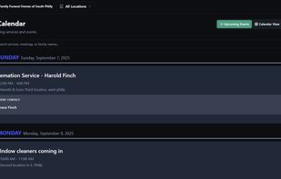 Complete calendar management tool, integrated with family intake