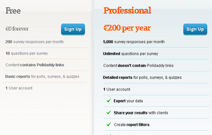 Plans & Pricing - 10 questions per survey free