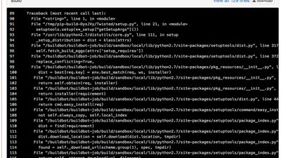 colorful display of the error logs