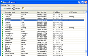 Bopup Scanner — Freeware LAN scanner that resolves NetBIOS, MAC, IP addresses, HTTP servers