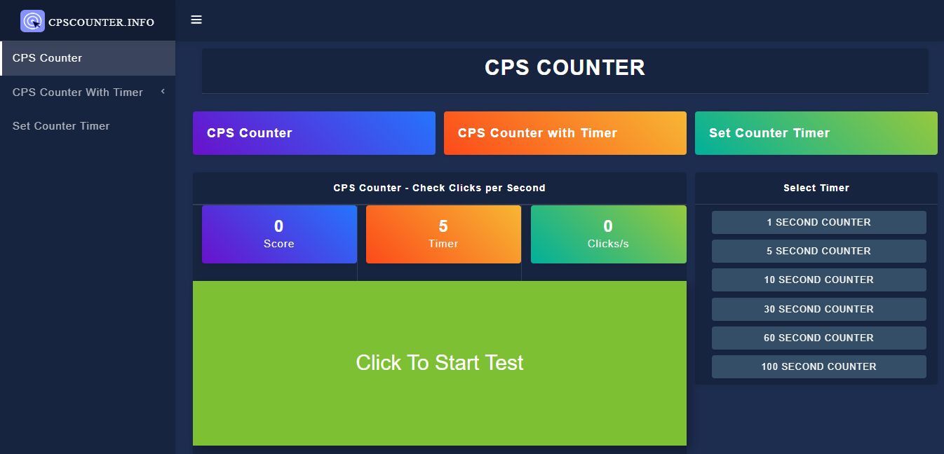 CPS Counter - CPS Test to Improve Clicks Per Second