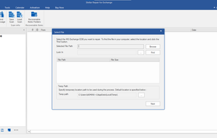 1. Home screen of Stellar Repair for Exchange software