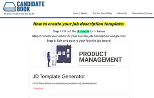 Job description template 5 minute form