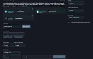 Edit video meta data