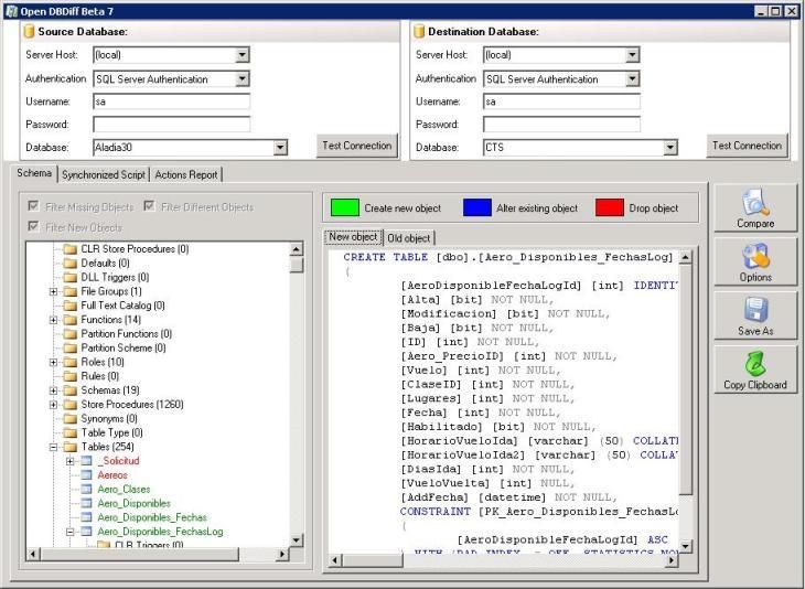 Open DBDiff: A database comparison tool for Microsoft SQL Server 2005 ...