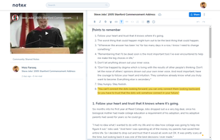 Taking notes on Steve Jobs' 2005 Stanford Commencement Address