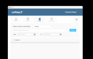 Vawlt software agent v2.0.5 - Control Panel - Settings Screen (macOS)