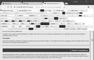Design Html Stylesheet function of ConstEdit lets you design your own custom css stylesheet.