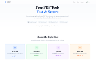 Homepage showing all available PDF tools