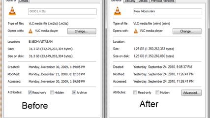 Transcoding a Bluray rip: before and after