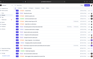 Admin Dashboard to manage customer feedback and feature voting.