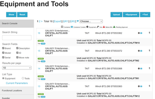Spares and tools management