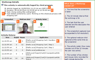 Details of a worksnaps