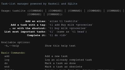 TaskLite basic commands