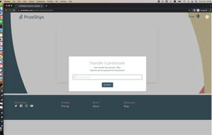 Receiver has to put the password, if the sender did it.