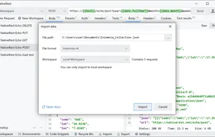 NativeRest import data