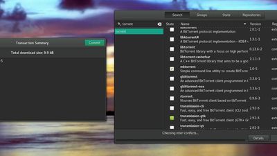 Pamac as it looks under XFCE in Manjaro with a dark theme.