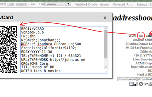 Export contact via QR-Code
